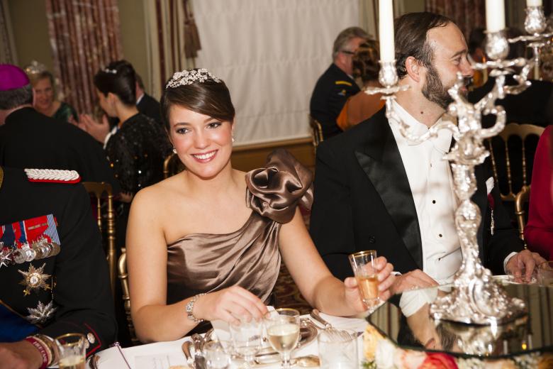 Princess Alexandra during the dinner gala before the wedding of Hereditary Grand Duke and Countess Stephanie de Lannoy in Luxembourg, on October 19, 2012