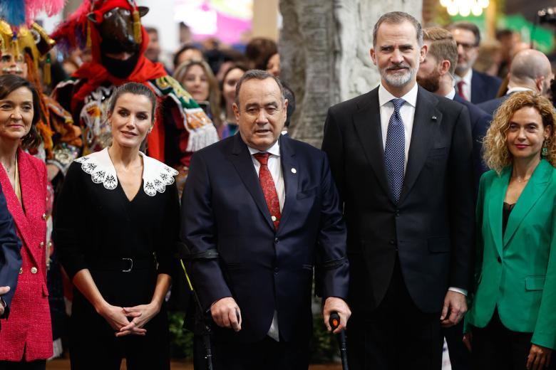 Los reyes Felipe y Letizia y el presidente de Guatemala, Alejandro Eduardo Giammattei, país invitado a Fitur