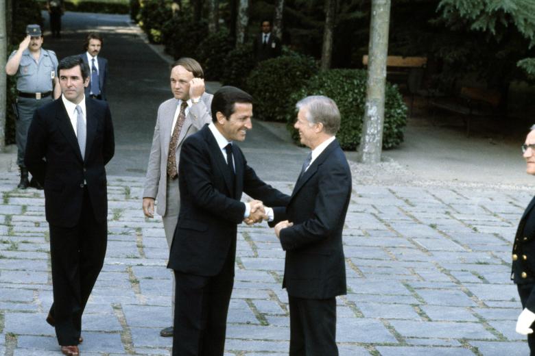 El presidente de los EE.UU. Jimmy Carter junto al presidente de España Adolfo Suárez, en una fotografía de 1977