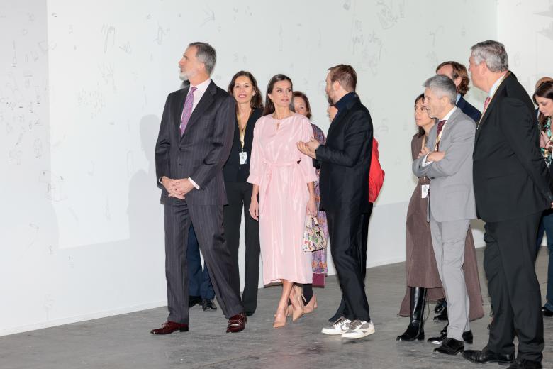 Spanish King Felipe VI and Queen Letizia Ortiz during inauguration of 42 edition of the International Contemporary Art Fair ARCO in Madrid on Thursday, 23 February 2023.