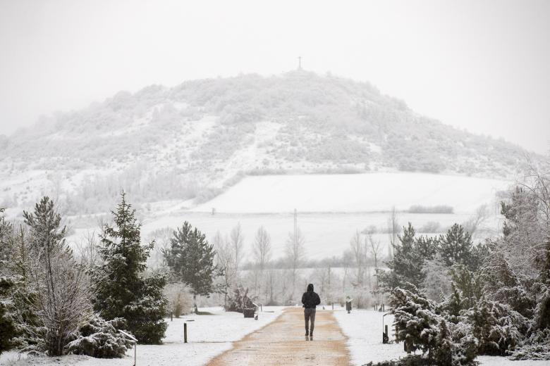 Imagen de la nevada en Vitoria, una de las primeras provincias en sentir la llegada de la ola de frío.