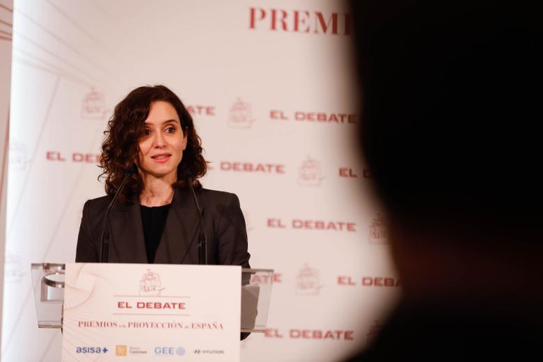 Isabel Díaz Ayuso interviene en un momento de la gala
