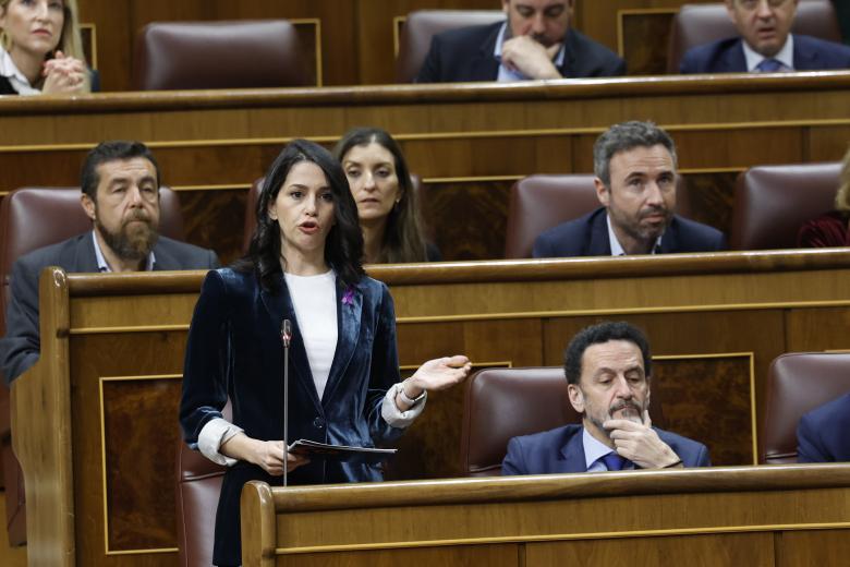 Ines Arrimadas during the plenary session in the congress of deputies in Madrid on Wednesday , 8 March 2023.