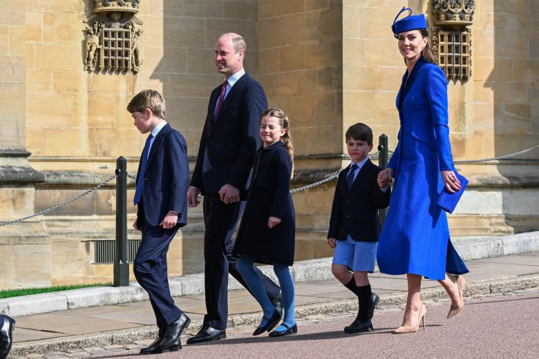 Mandatory Credit: Photo by Tim Rooke/Shutterstock (13861215ag)
Prince George of Wales, Prince William of Wales, Princess Charlotte of Wales, Prince Louis of Wales, Catherine Princess of Wales
Royal Easter Mattins Service, St George's Chapel, Windsor, UK - 09 Apr 2023 *** Local Caption *** .