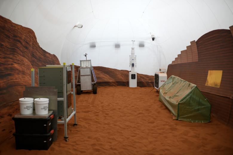 Simulación del exterior marciano del hábitat