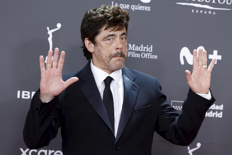 El actor Benicio del Toro, durante la alfombra roja de los Premios Platino