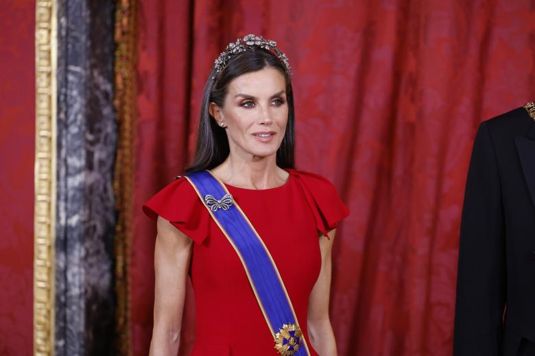 Spanish Queen Letizia during official dinner ceremony for Colombian President on ocassion his official visit to Spain in Madrid on Wednesday, 3 May 2023.