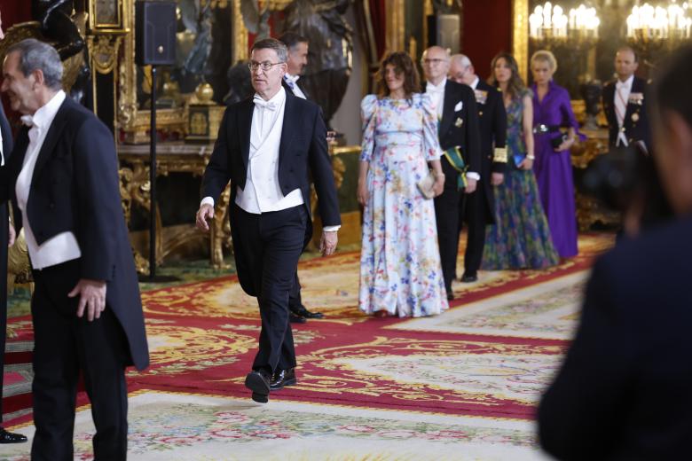 Alberto Nuñez Feijoo during official dinner ceremony for Colombian President on ocassion his official visit to Spain in Madrid on Wednesday, 3 May 2023.