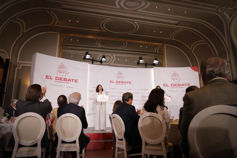 Isabel Díaz Ayuso finaliza su intervención en el desayuno informativo de El Debate