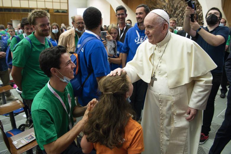 Pope Francis lead rosary prayer to mark the end of the worldwidepandemic in the vatican. *** Local Caption *** .