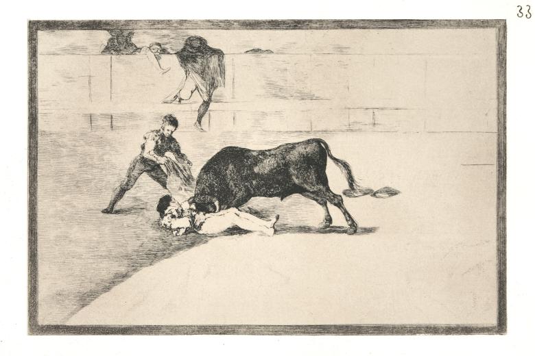 Francisco de Goya (1746-1828).
La desgraciada muerte de Pepe Illo en la plaza de Madrid
1814-1816