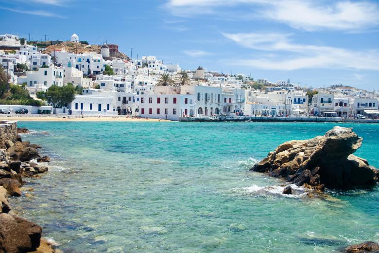 Bay of Mykonos, the famous Isle of Greece