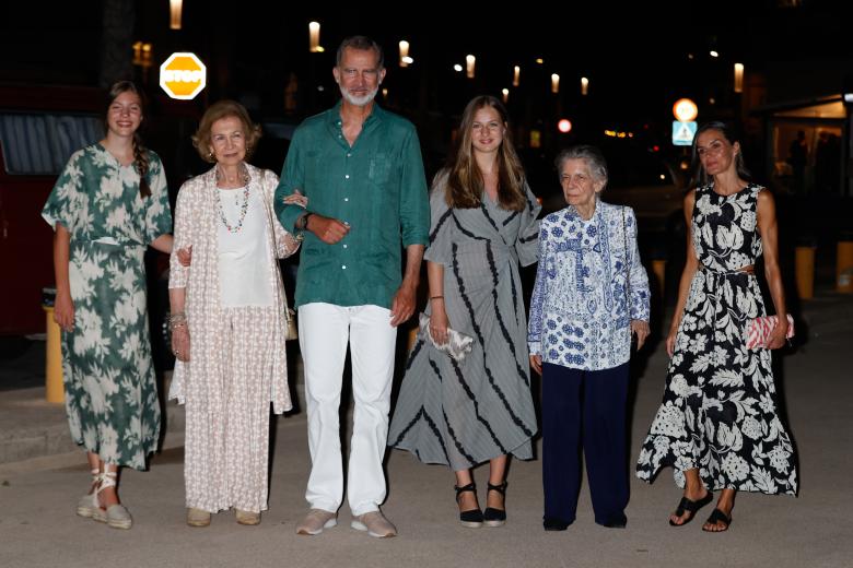 Spanish King Felipe VI and Queen Letizia with Princess Leonor and Infant Sofia de Borbon during a summer photo session at MariventPalace in Palma de Mallorca, 04 August 2019.