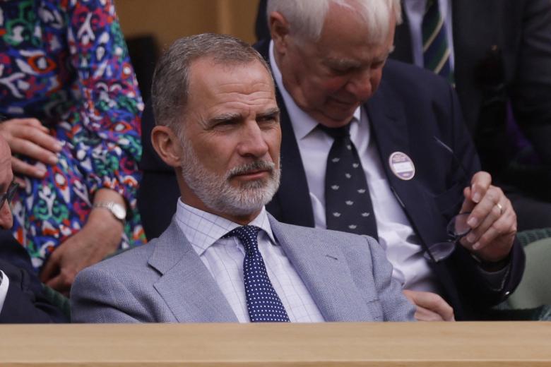 Spanish King Felipe VI during a meeting with Hay Derecho Foundation in Madrid on Friday, 9 June 2023.