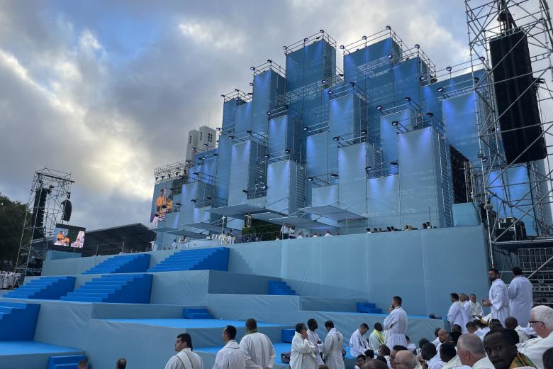 Escenario donde ha tenido lugar la primera misa de la JMJ