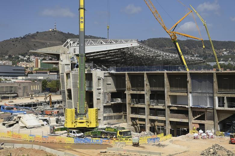 El estado actual del Camp Nou es de obras: todo marcha según lo previsto