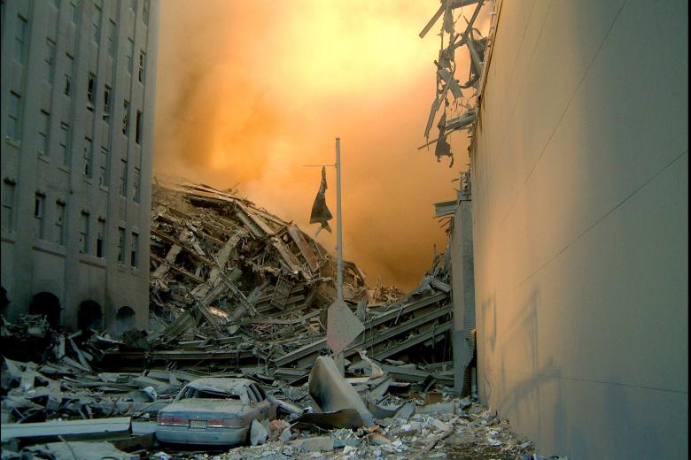 Una imagen de la devastación que dejó el derrumbe de las Torres Gemelas.