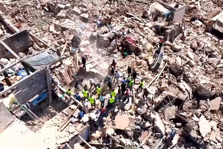 Vista aérea del terremoto de Marruecos