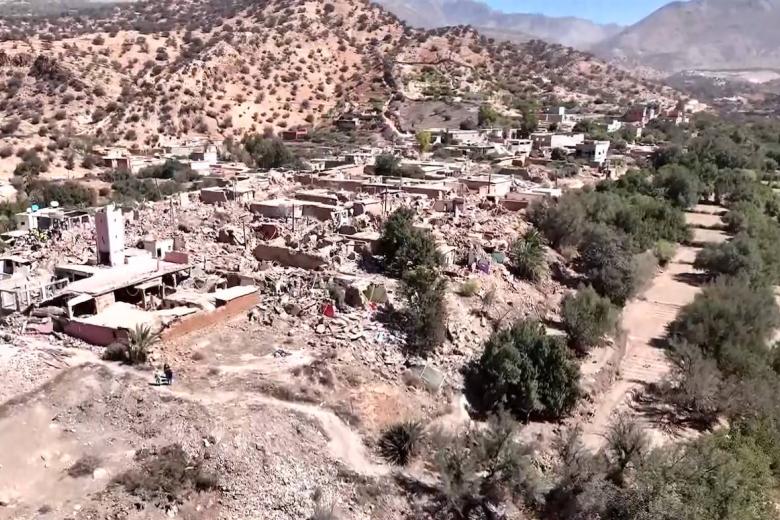 Vista aérea del terremoto de Marruecos