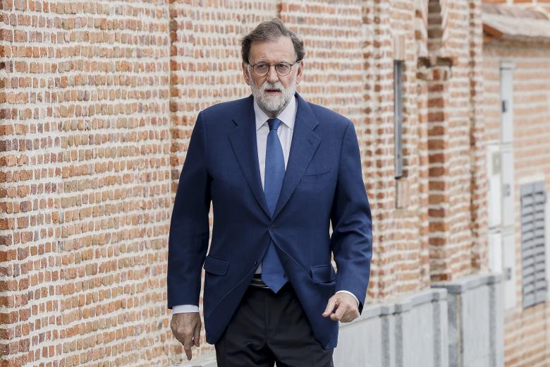 Maariano Rajoy during the funeral chapel for the death of Ppe Domingo at the morgue in Madrid. September 17 2023