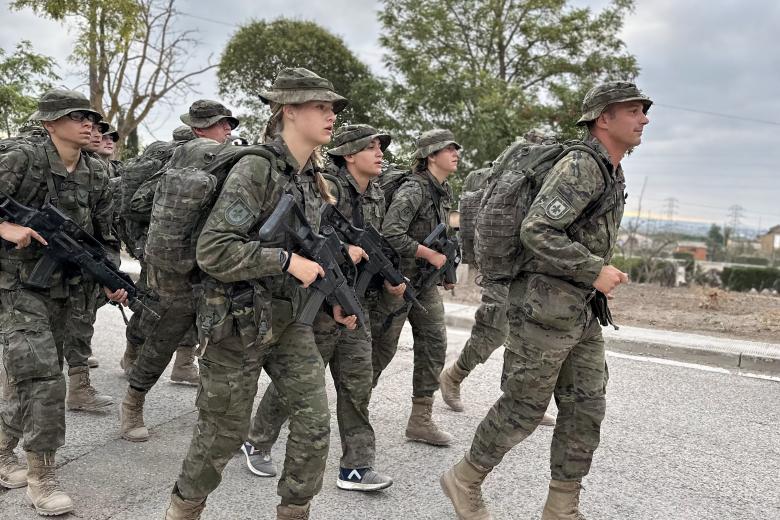 La princesa de Asturias Leonor de Borbon durante unas maniobras militares en la academia Militar de Zaragoza 20 Septiember 2023