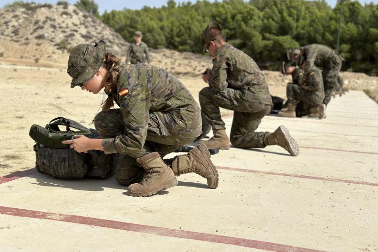 La princesa de Asturias Leonor de Borbon durante unas maniobras militares en la academia Militar de Zaragoza 20 Septiember 2023