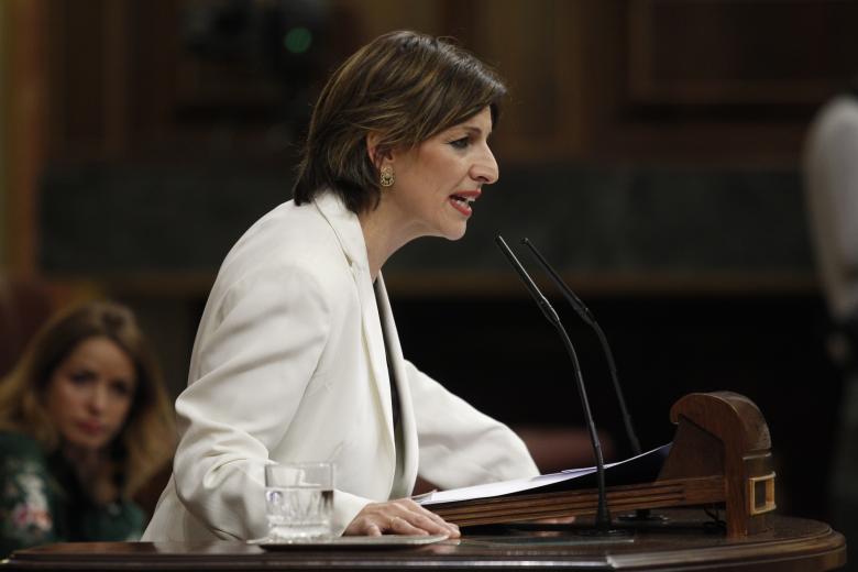 Yolanda Diaz during an ordinary session at Spanish Parliament, in Madrid, on Tuesday 20, March 2018.