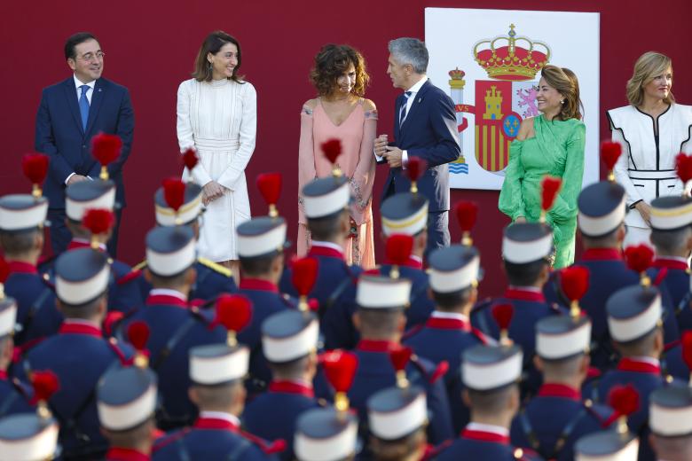 Los ministros José Manuel Albares, Pilar Llop, María Jesus Montero, Fernando Grande-Marlaska, Raquel Sánchez, Pilar Alegría y Héctor Gómez