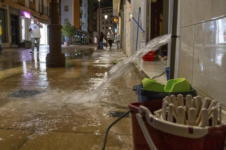 Imagen de los daños provocados por la borrasca que cubre este domingo buena parte de Andalucía, y que ha arrancado árboles de cuajo a su paso por localidades como Huelva