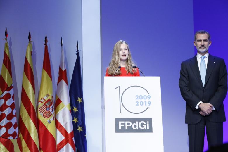 Su Alteza Real Princesa de Asturias y de Girona durante su intervención junto a Su Majestad el Rey

Palacio de Congresos de Cataluña, Barcelona, 04.11.2019