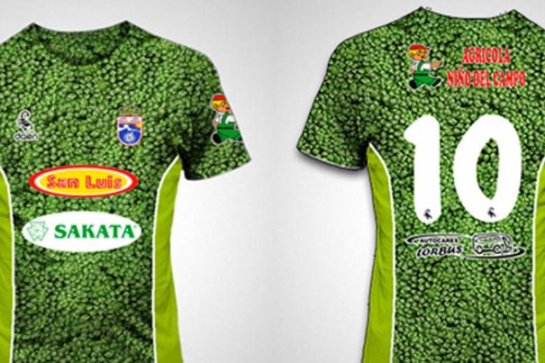 Esta fue la segunda equipación de La Haya Lorca en el año 2013. El equipo murciano quiso hacer su particular homenaje al brócoli luciendo esta camiseta