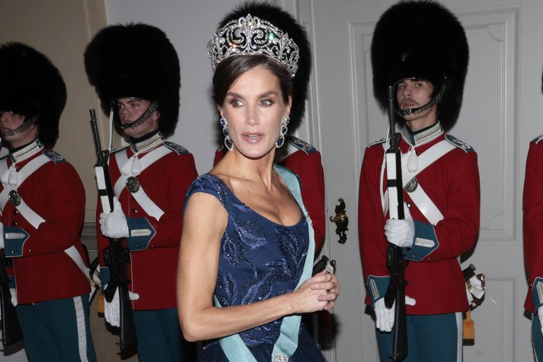 Spanish Queen Letizia attending official dinner ceremony for Spanish King on the ocassion of their official visit to Denmark at the RoyalChristianborgPalace in Copenhague on Monday, 6 November 2023.