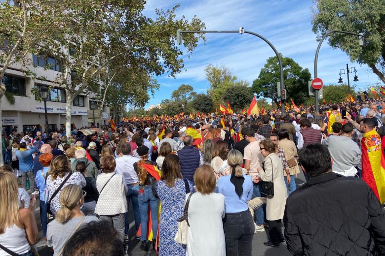 Así lucía Valencia durante la manifestación contra la amnistía.