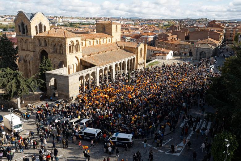 Imagen panorámica de la protesta celebrada en Ávila