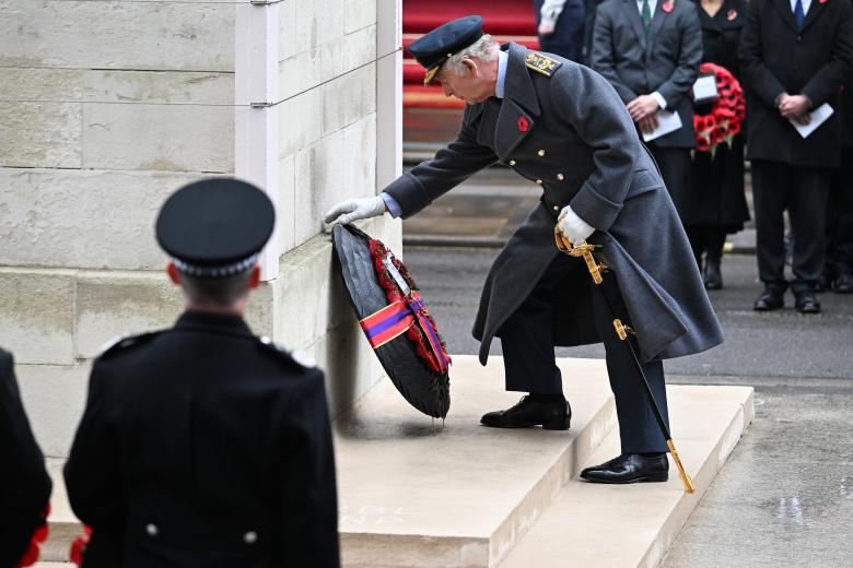 Mandatory Credit: Photo by Tim Rooke/Shutterstock (14202777r)
Prince William lays his Remembrance wreath
National Service of Remembrance, London, UK - 12 Nov 2023 *** Local Caption *** .