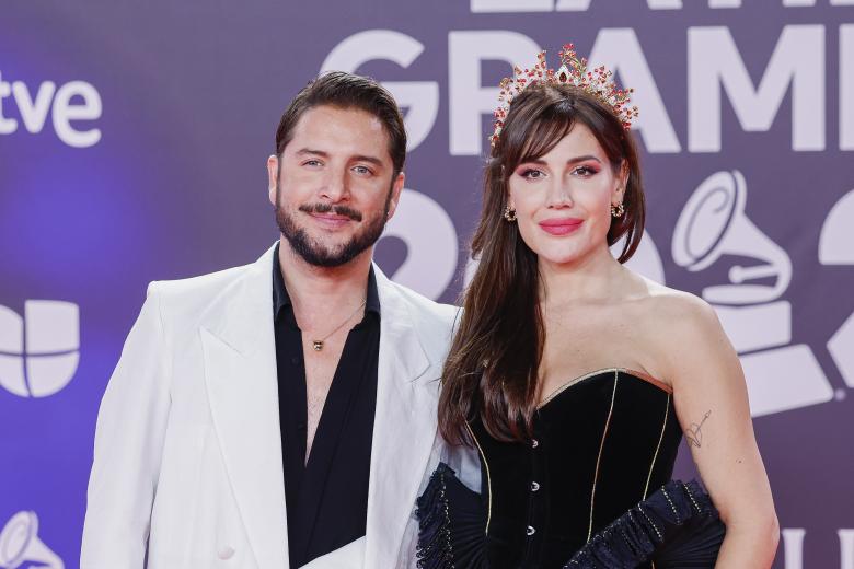 Singer Manu Carrasco and Almudena Navalon at the 24nd annual Latin Grammy Awards 2023 in Sevilla on Thursday, 16 November 2023.