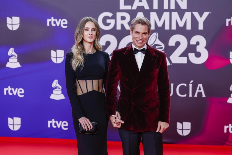 Singer Omar Montes and Lola Romero at the 24nd annual Latin Grammy Awards 2023 in Sevilla on Thursday, 16 November 2023.