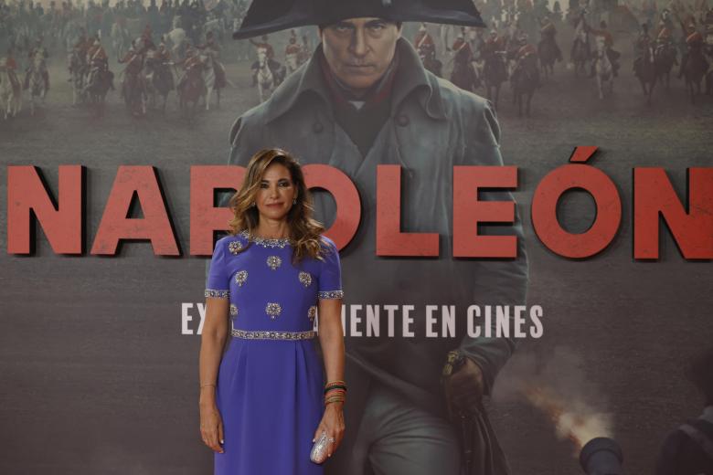 La presentadora Mariló Montero a su llegada a la presentación de la película 'Napoleón' celebrada este lunes en el Museo del Prado, en Madrid