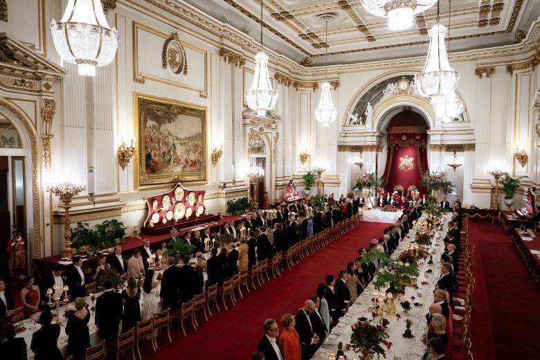 Foreign Secretary Lord David Cameron arriving for the State Banquet in London, for ocassion the state visit to the UK by Presidentof SouthKorea on Tuesday November 21, 2023.