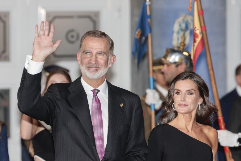 Spanish King Felipe VI and Letizia during the Princess of Asturias Awards 2023 in Oviedo, on Friday 20 October 2023.