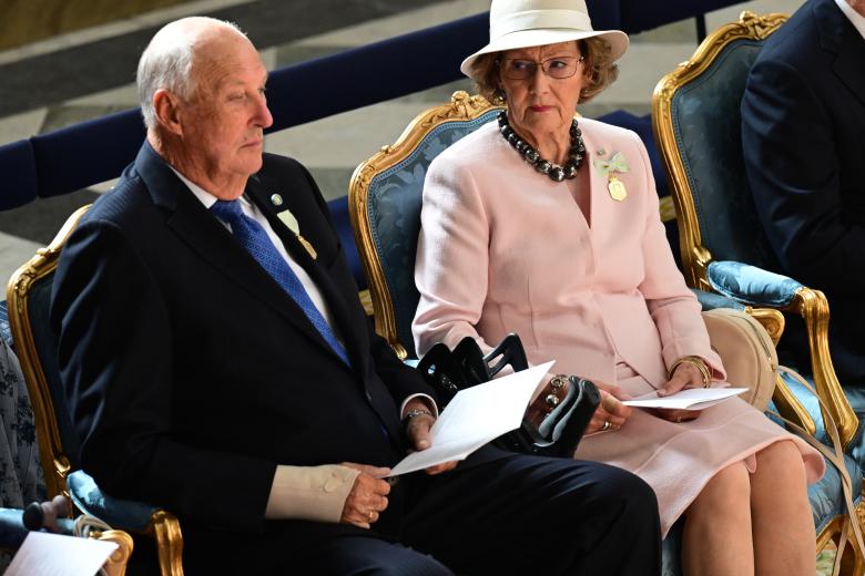Norway's Queen Sonja and King Harald attending a thanksgiving service, Te Deum in Stockholm, Sweden, on September 15, 2023, during the 50th anniversary of HM the King's accession to the throne.