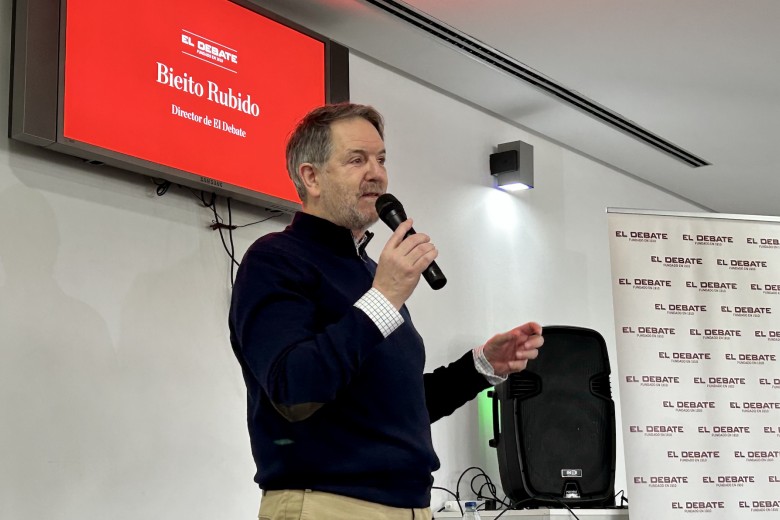 Bieito Rubido, director de El Debate, durante el taller ‘La misión de un periódico católico hoy’ en la Feria Diocesana Lux Mundi