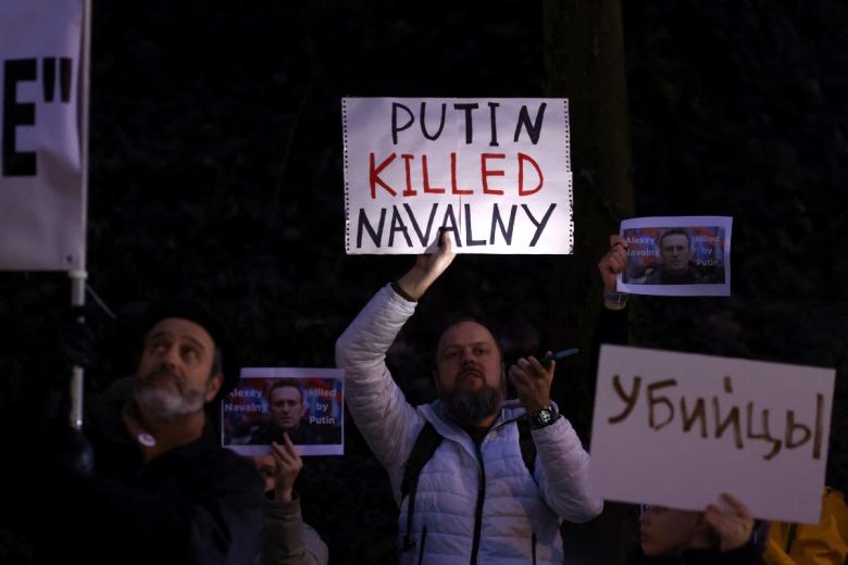 Protestas en Bruselas por la muerte de Navalni