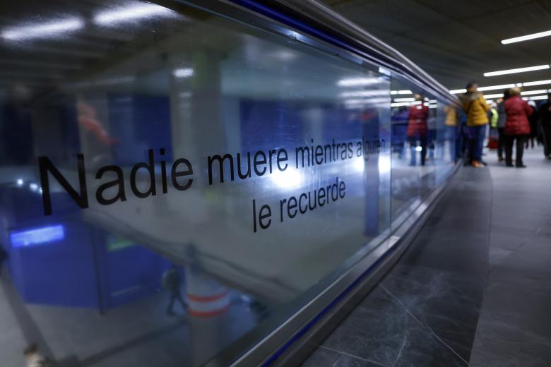 Vista del memorial del 11-M en Atocha