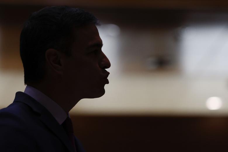 El presidente del Gobierno, Pedro Sánchez, interviene en la sesión de control al Gobierno celebrada por el pleno del Senado este martes.