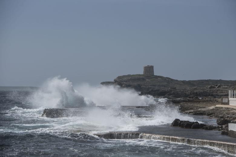 Estado del mar este pasado jueves en Sant Lluís, Menorca