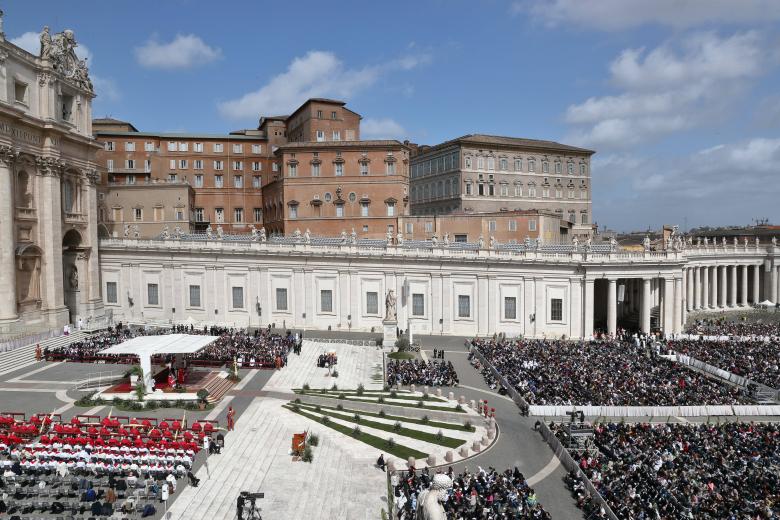 Pope Francis celebrates Palm Sunday Mass in Vatican.