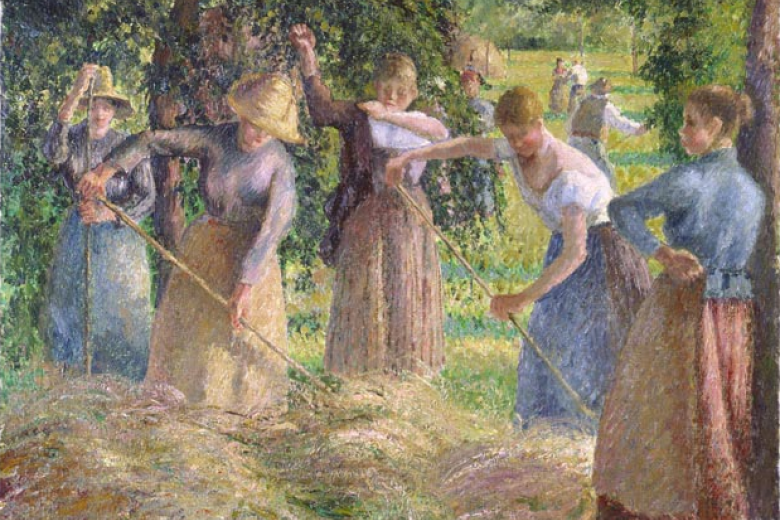 Cosecha de heno en Éragny - Camille Pissarro