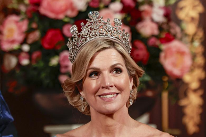 Spanish Queen Letizia attending official dinner ceremony for Spanish King on the ocassion of their official visit to Netherland in Amsterdam on Wednesday, 17 April 2024.