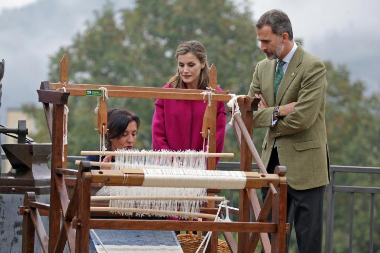 Spanish Kings Felipe VI and Letizia during a visit to Los Oscos as winner of the 27th annual Exemplary Village of Asturias Award, Spain, on Saturday 22th October, 2016.